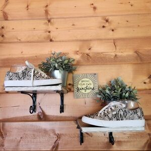 Keds Jump Kick Cream Black Snake Sneakers WF63677 Shoes Animal Print Logo Sz 8 M